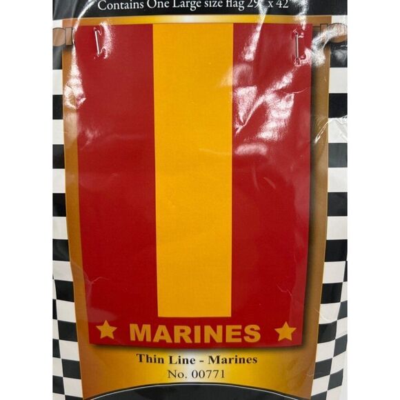 Magnolia Garden Marines Thin Line Decorative House Flag 29" x 42" - Picture 1 of 7